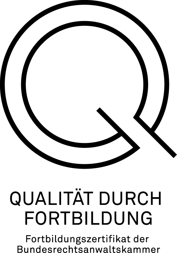 Logo Fortbildungszertifikat der Bundesrechtsanwaltskammer